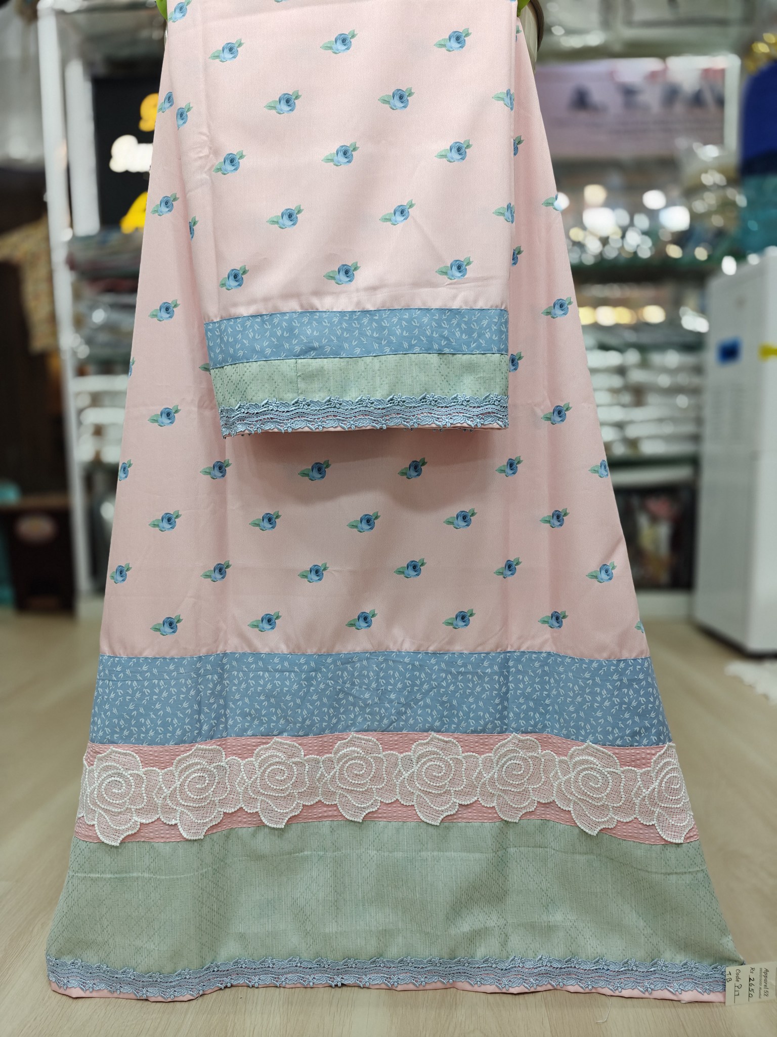  Printed Cotton Peach Rida  